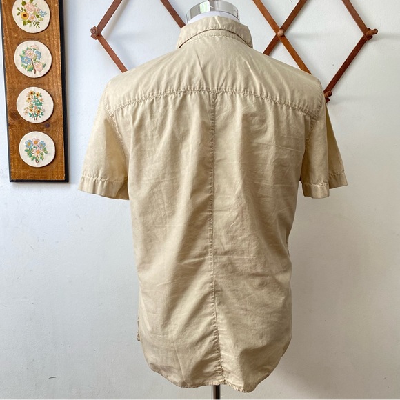 Sisley Antiqued Button Down Shirt Made In Italy - Picture 5 of 16